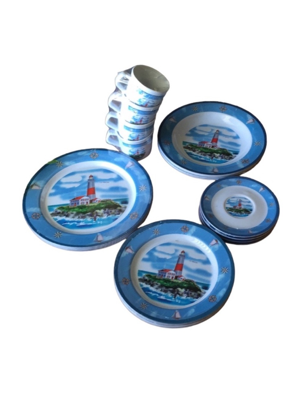 Melamine 20 Piece Light House Table Settings